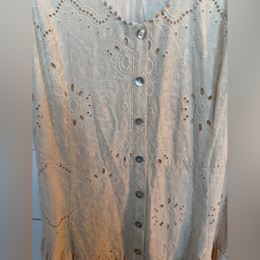 NWT House of Harlow 1960 Drop Waist Cream Eyelet Midi Dress
Size 10 - Picture 4 of 9